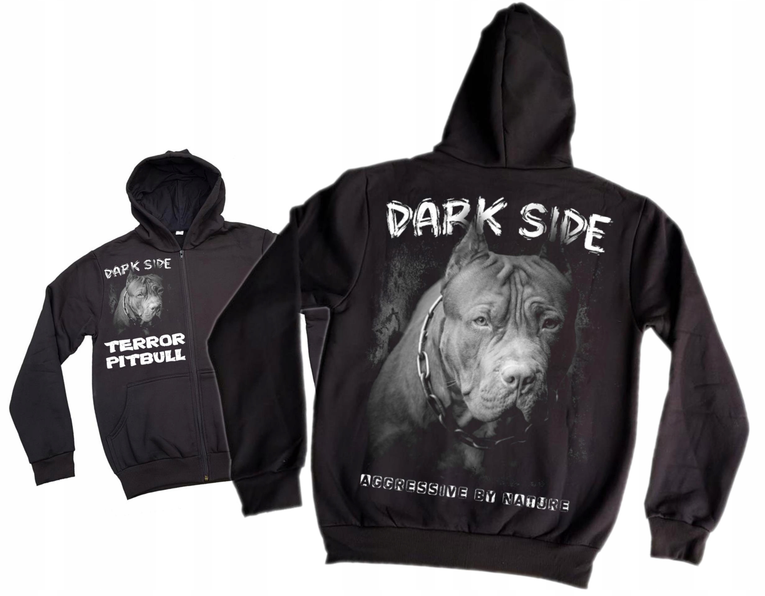 

L Bluza zamek Pies biały pitbull agresywny octagon