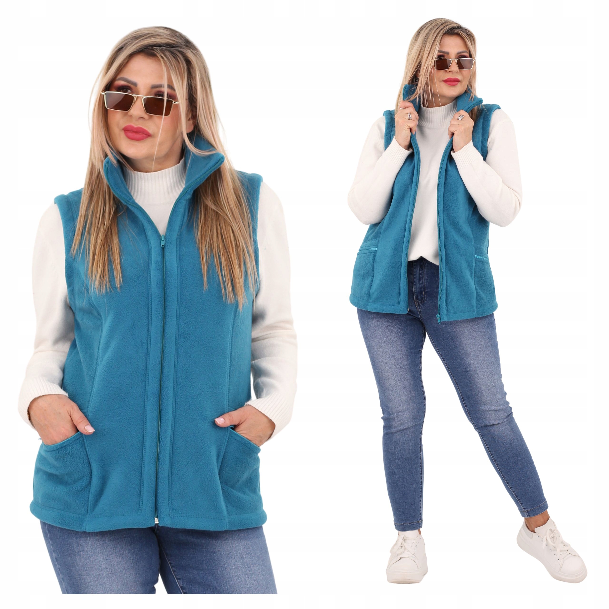 Bezrekawnik Polarowy Damski Kamizelka Polski Producent Z Kieszeniami