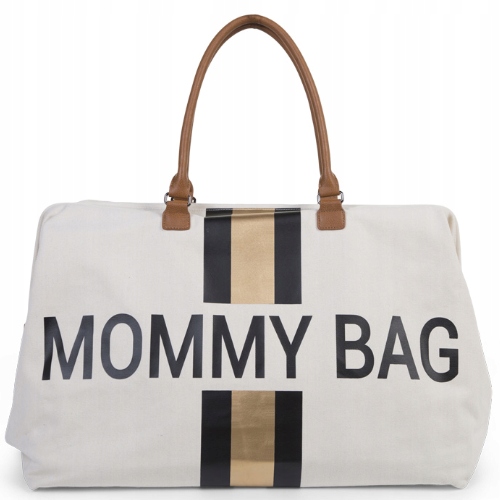 MOMMY BAG DUZA TORBA CHILDHOME TWEEDOWA KREMOWA