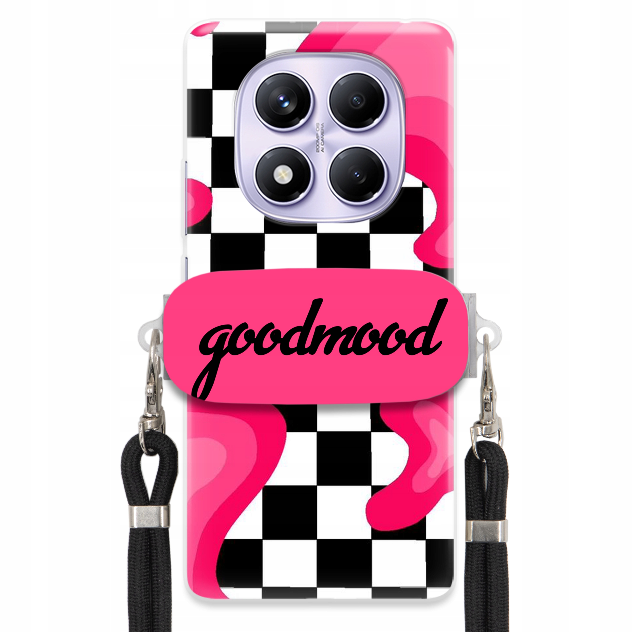 Puzdro Pre Xiaomi Redmi Note 14 Pro 5G Sada Case Držiak Na Vodítko Čierna Splash