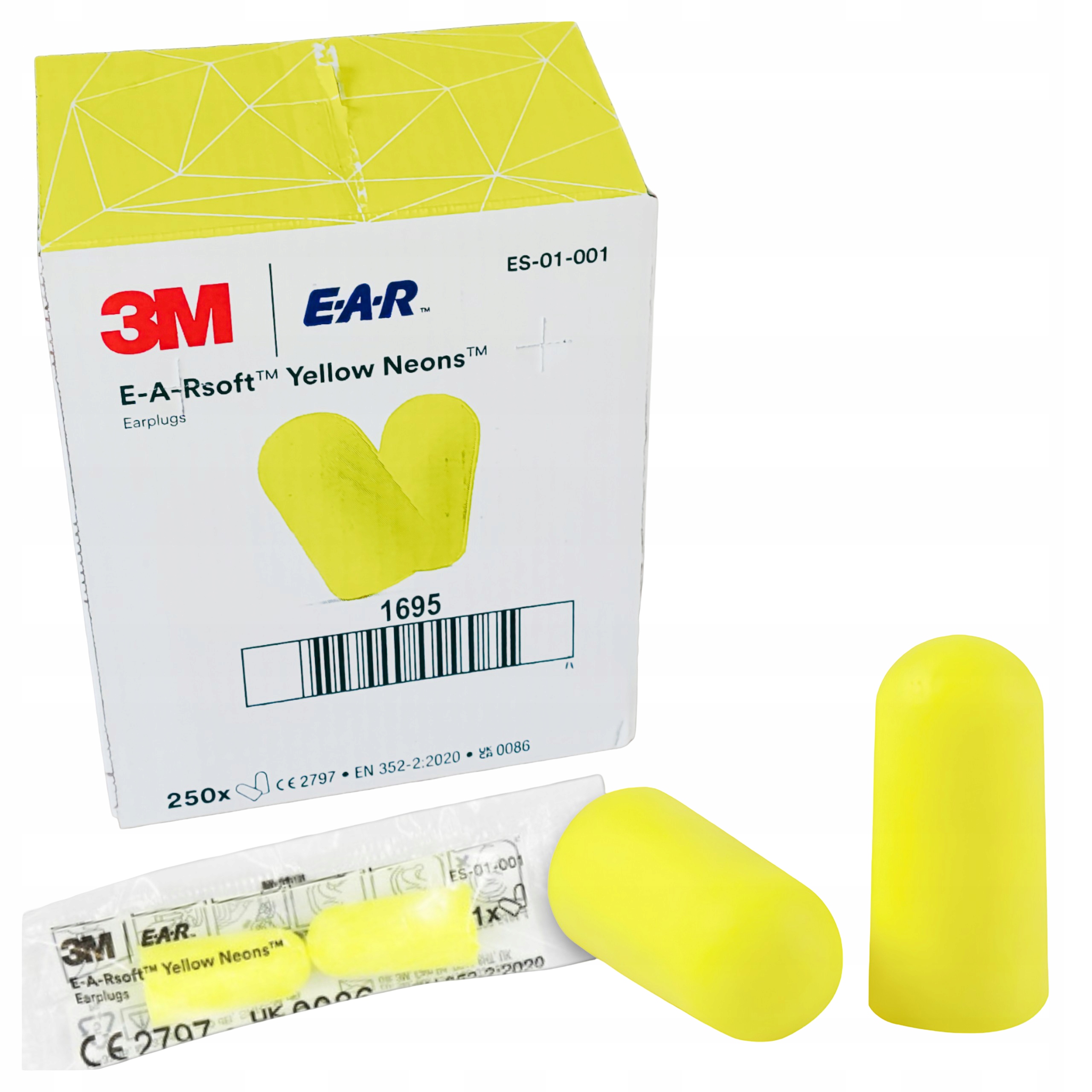 Zatyczki 3M Earsoft Stopery Do Uszu Wkładki Przeciwhałasowe Douszne 100 par