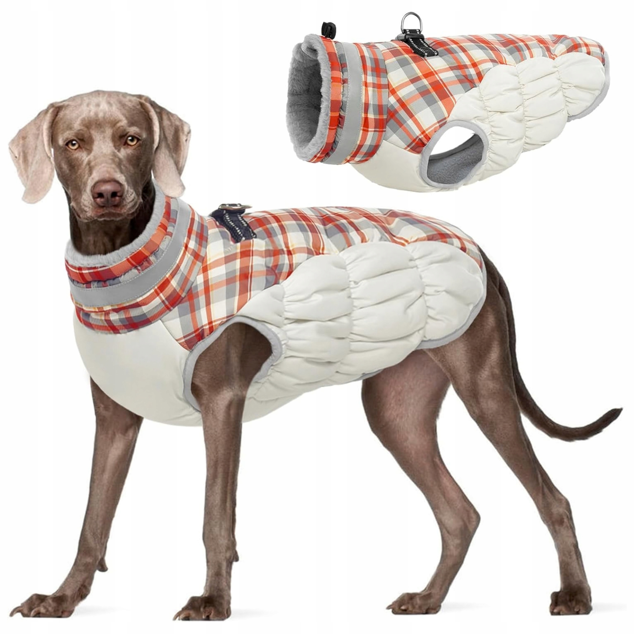 Levně Bunda pro psa Velikost L Kabát s postrojem Voděodolná Reflexní Zateplená