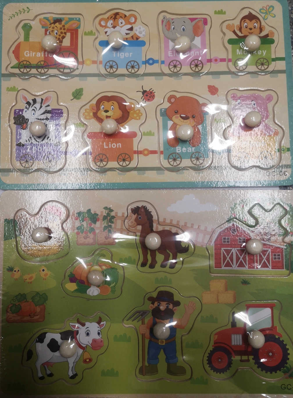 

Puzzle Drewniane Układanka Dla Dzieci Farma 2 Szt