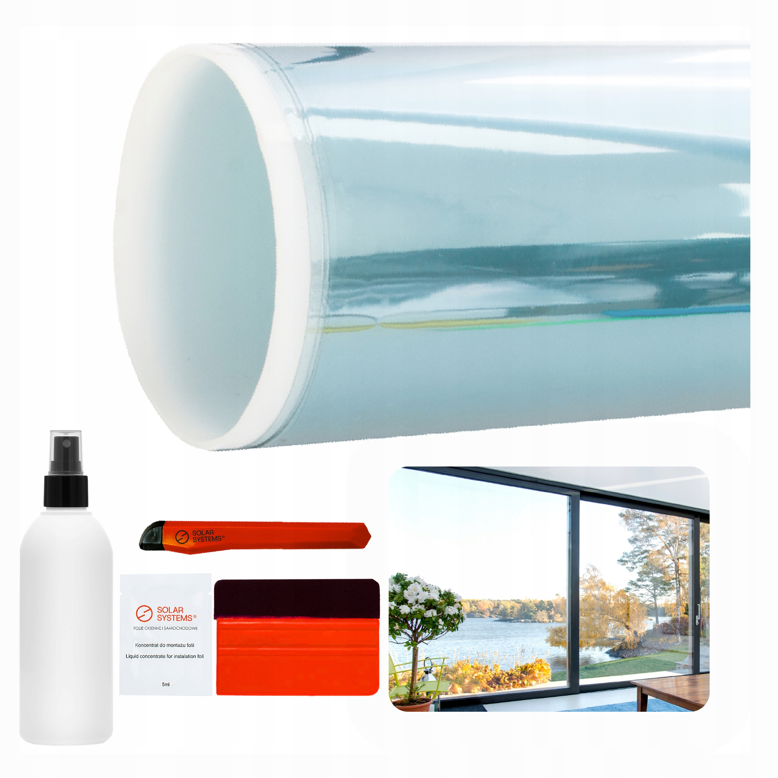 Transparentná protislnečná fólia 75x500 cm na sklo, tepelnoizolačné okná