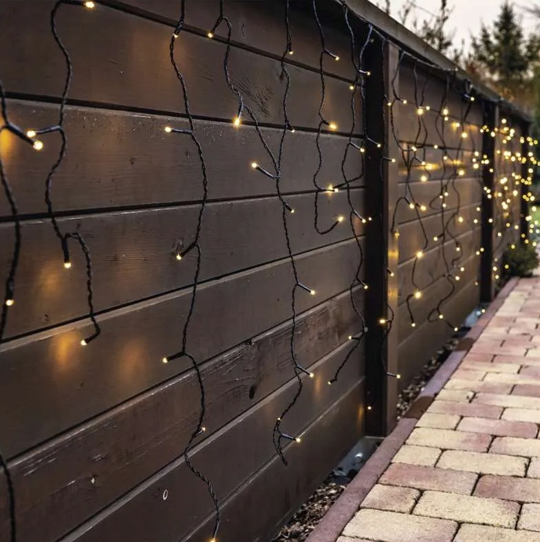 Lampki choinkowe łączone Standard sople 100LED 2,5m ciepła biel IP44 timer Marka Emos