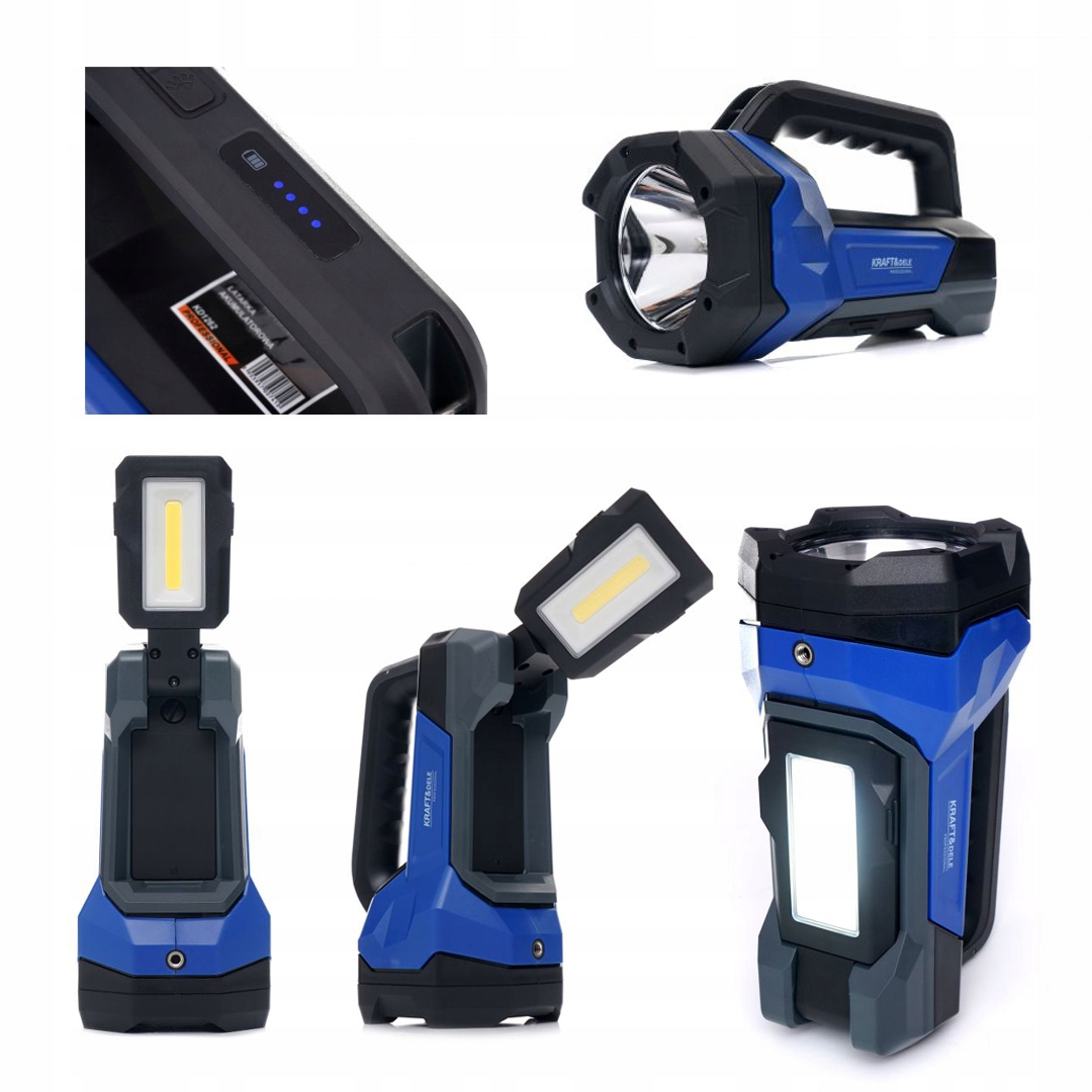 LAMPA BUDOWLANA WARSZTATOWA LATARKA AKUMULATOROWA LED 1000 Lm 8000mAh USB-C