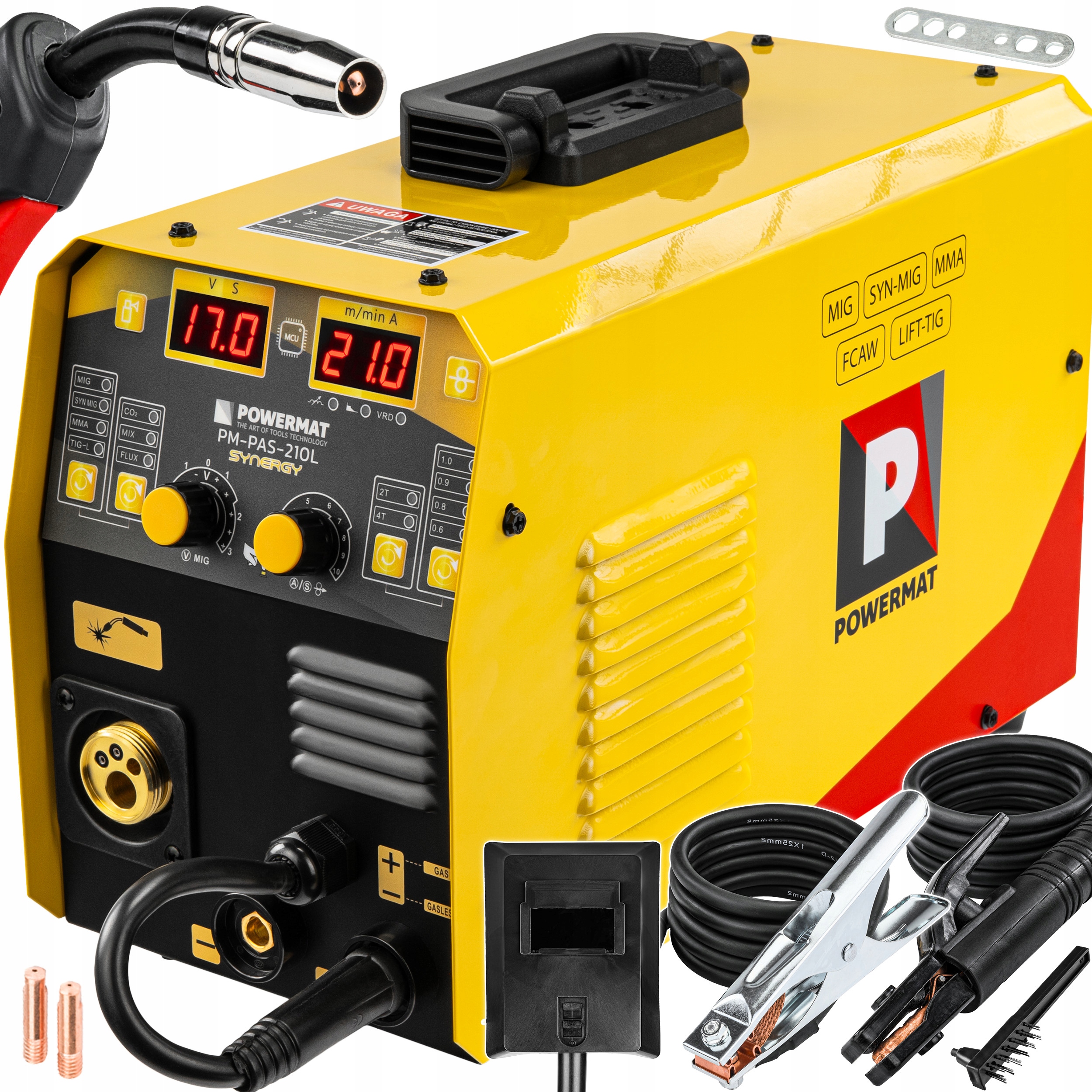 Spawarka Inwertorowa Migomat Półautomat 210A Mig Mag Mma Tig Lift Synergia