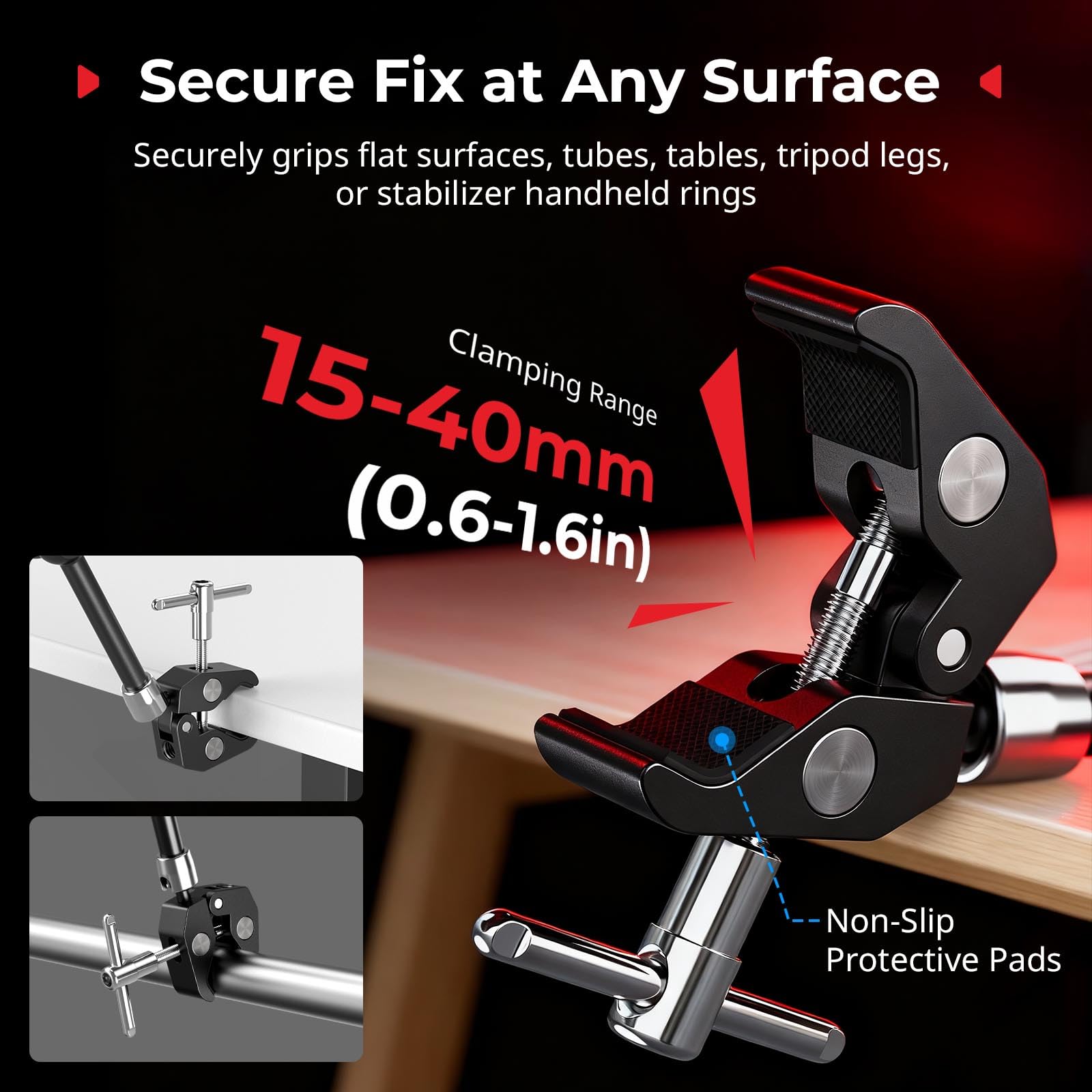 SMALLRIG 5605 Ramię Magic Clamp Uchwyt Do GoPro DJI Insta360 1 4 Cala — miniatura 3
