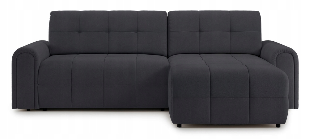 Rohová Sedací Souprava s funkcí spaní Simolla s úložným prostorem, tmavě šedá, šenilová pravá barva