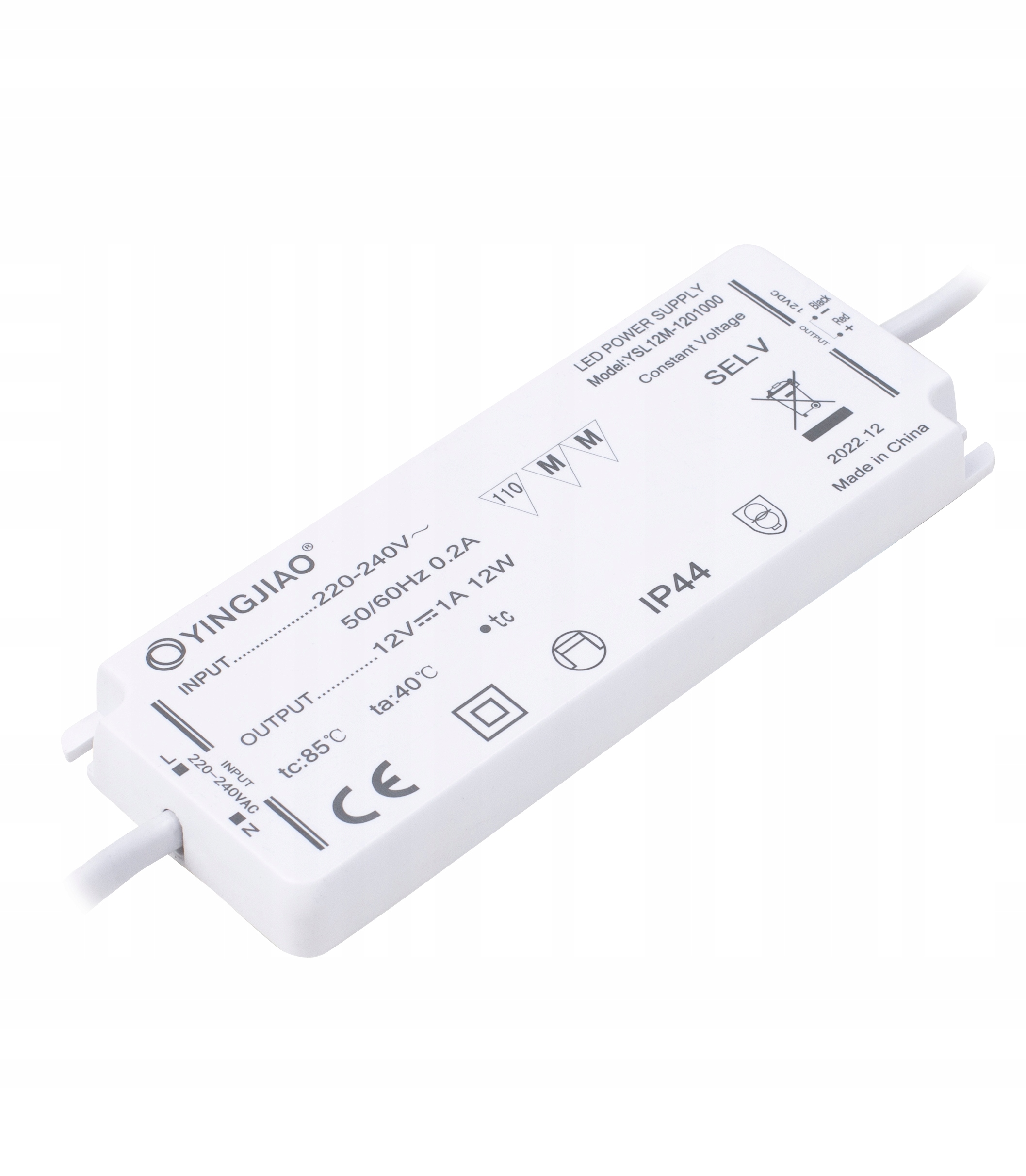 Zasilacz stałonapięciowy Led 24V 0,25A 6W Yingjiao YSL12M-2400250