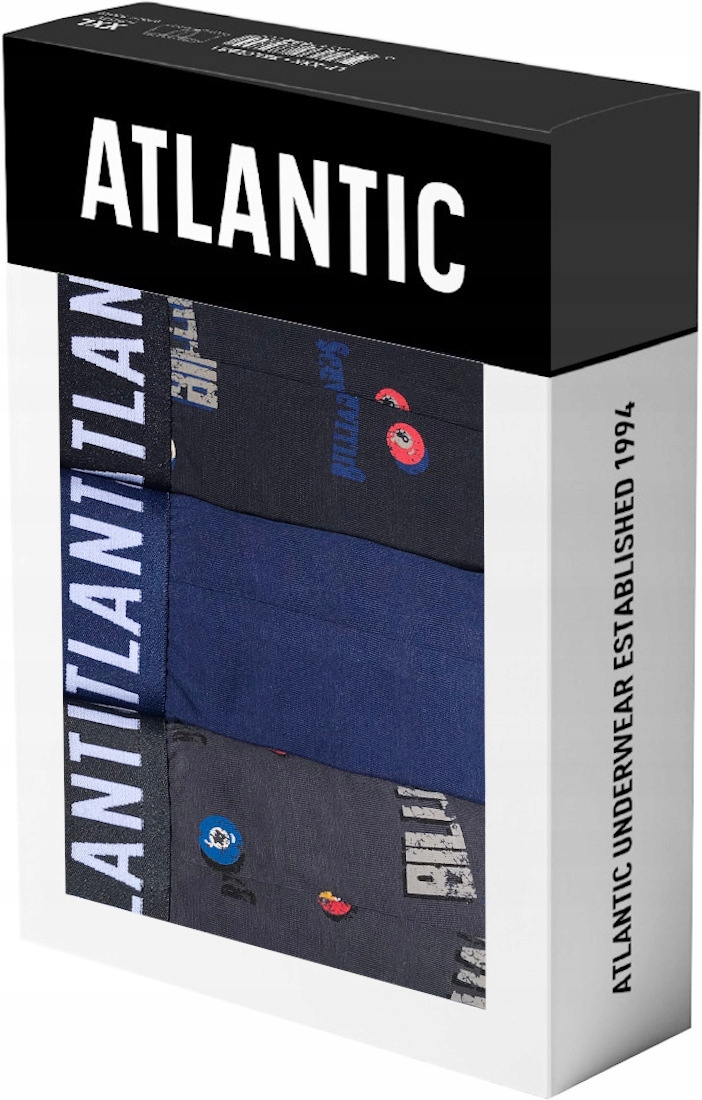 Atlantic Pánské Boxerky Přiléhavé 3MH011 Kulečníkové Koule 3BALENÍ XL