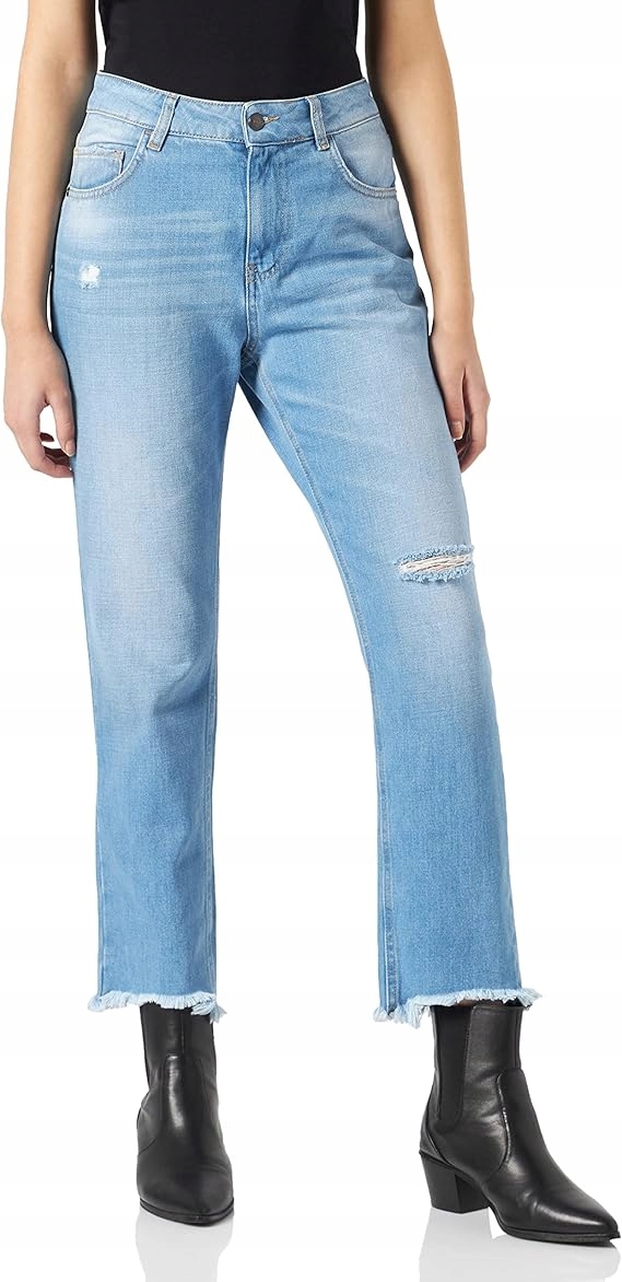 Sisley Džíny Mom Jeans S Oděrkami A Drsným Spodním Dílem 27 7AA