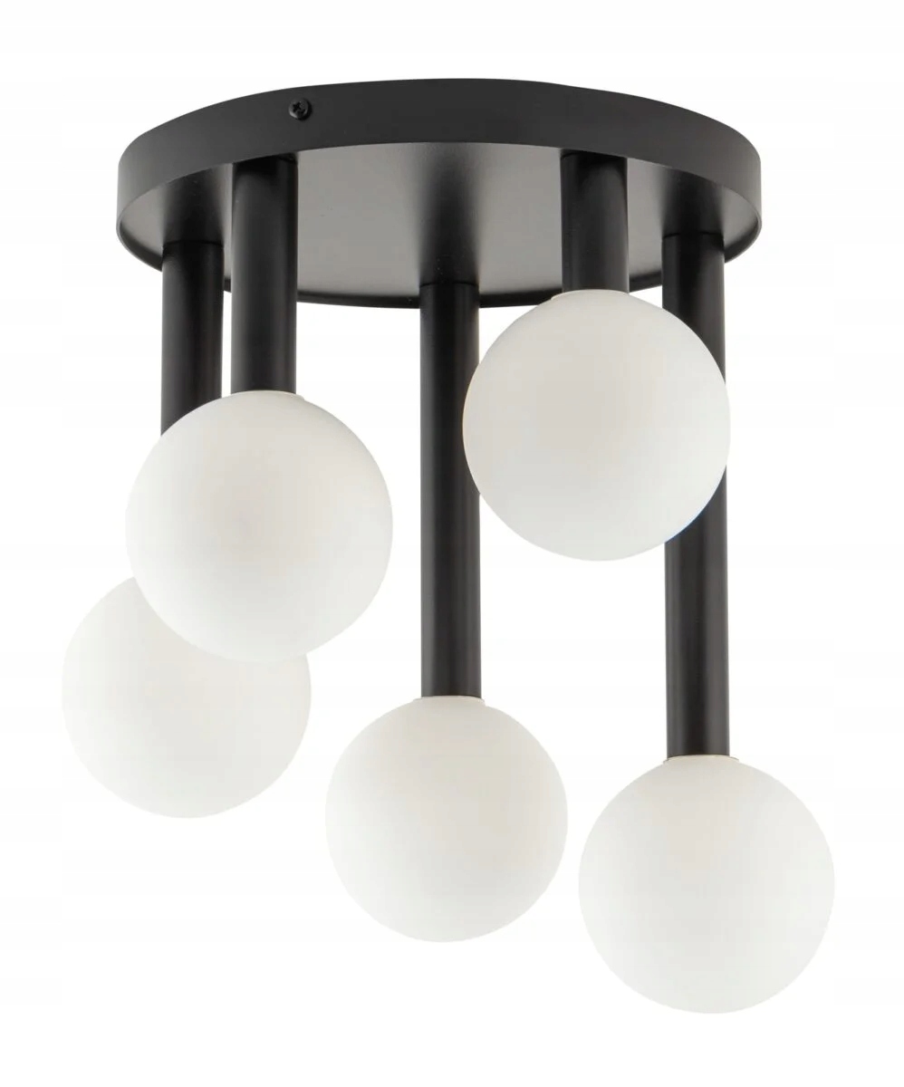 Dekoratívne stropné svietidlo čierne moderné sklenené biele gule 5-bodové Sigma