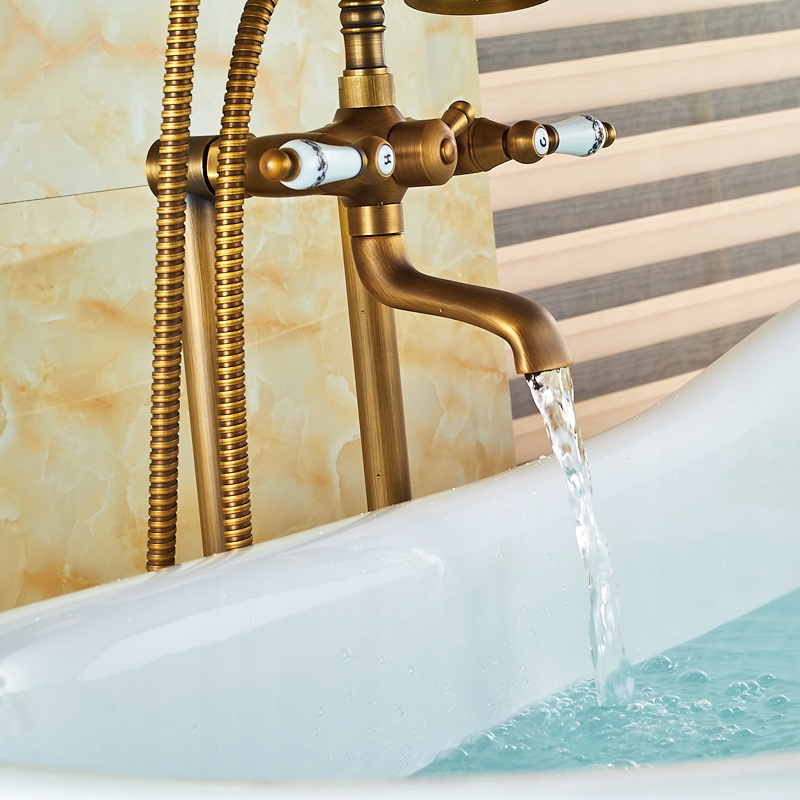 Bateria wannowa wolnostojąca Old Retro Mosiądz Marka CHDE