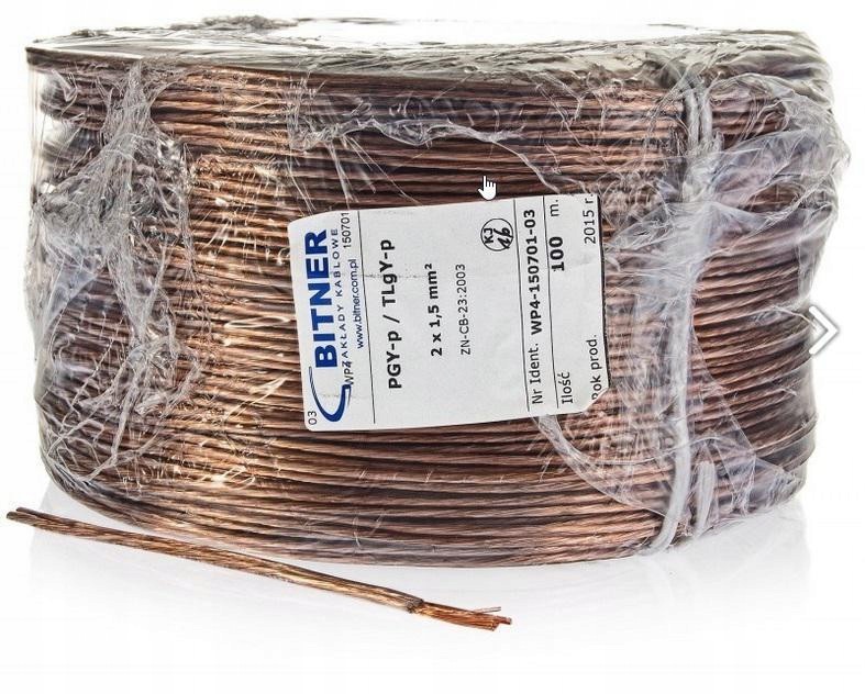 Reproduktorový Kabel Bitner BiTsound PGY-p (TLgY) 2x0,75 mm2 Rolka 100 m.