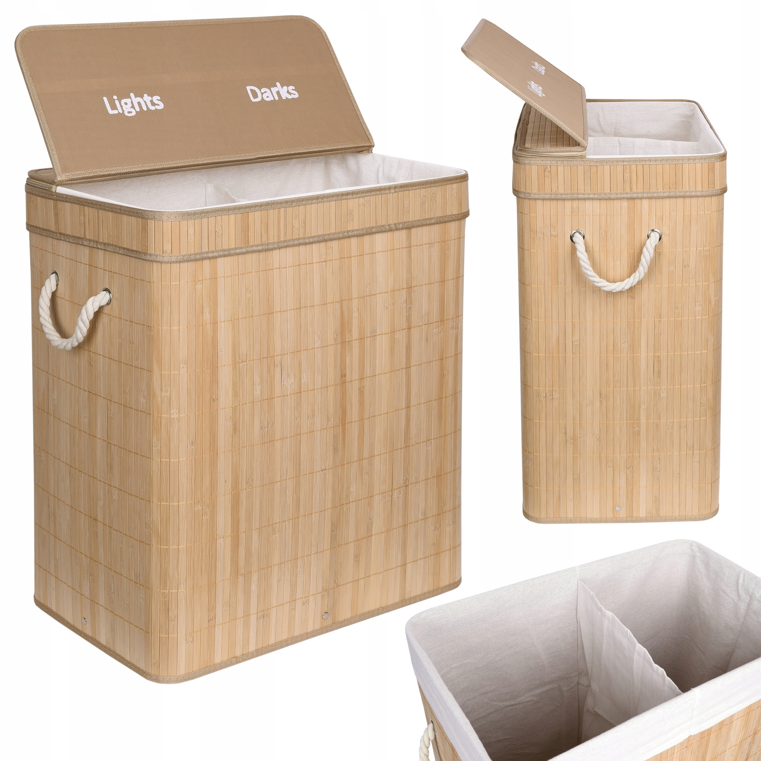 

Pojemnik Kosz Bambusowy Na Pranie Organizer 100L