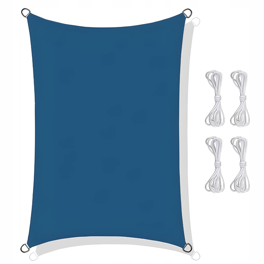 Żagiel zacieniacz uv przeciwsłoneczny wodoodporny niebieski prostokąt 2x4m