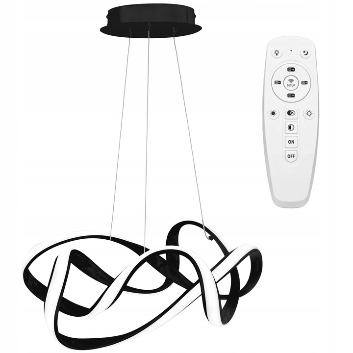 Led Závěsná Lampa Černá, Moderní, S Dálkovým Ovládáním, Stmívatelná, Změna Barvy