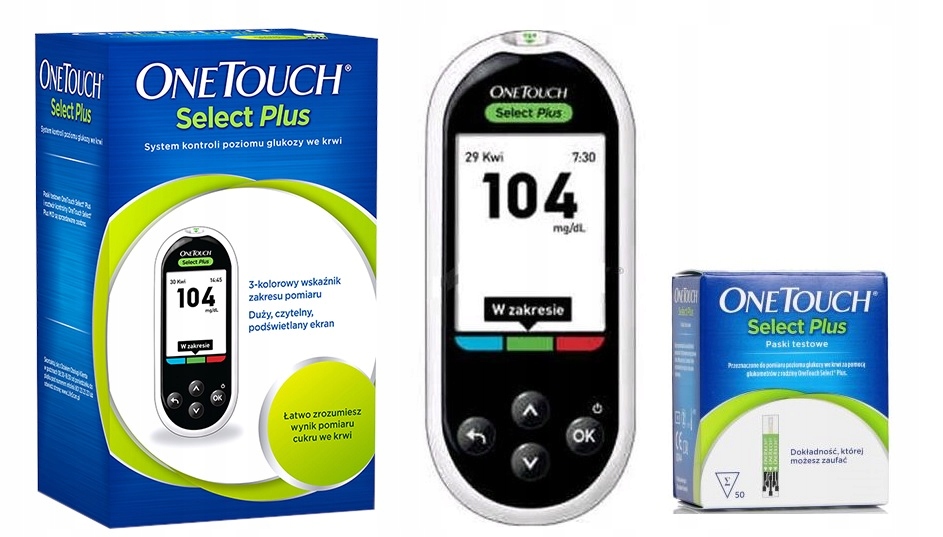 GLUKOMETR ONE TOUCH SELECT PLUS + 60 PASKÓW 13328404479 - Allegro.pl