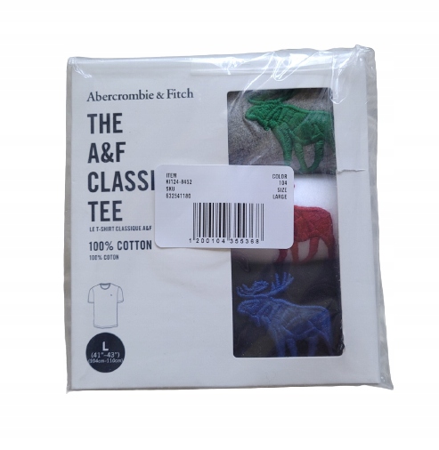 

3x t-shirt Abercrombie&Fitch koszulka XL 3PAK
