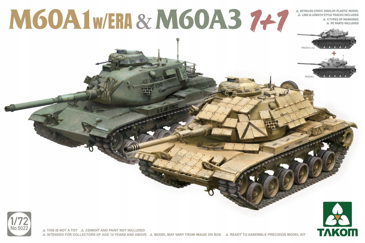 M60A1 w/ERA and M60A3 1:72 Takom 5022