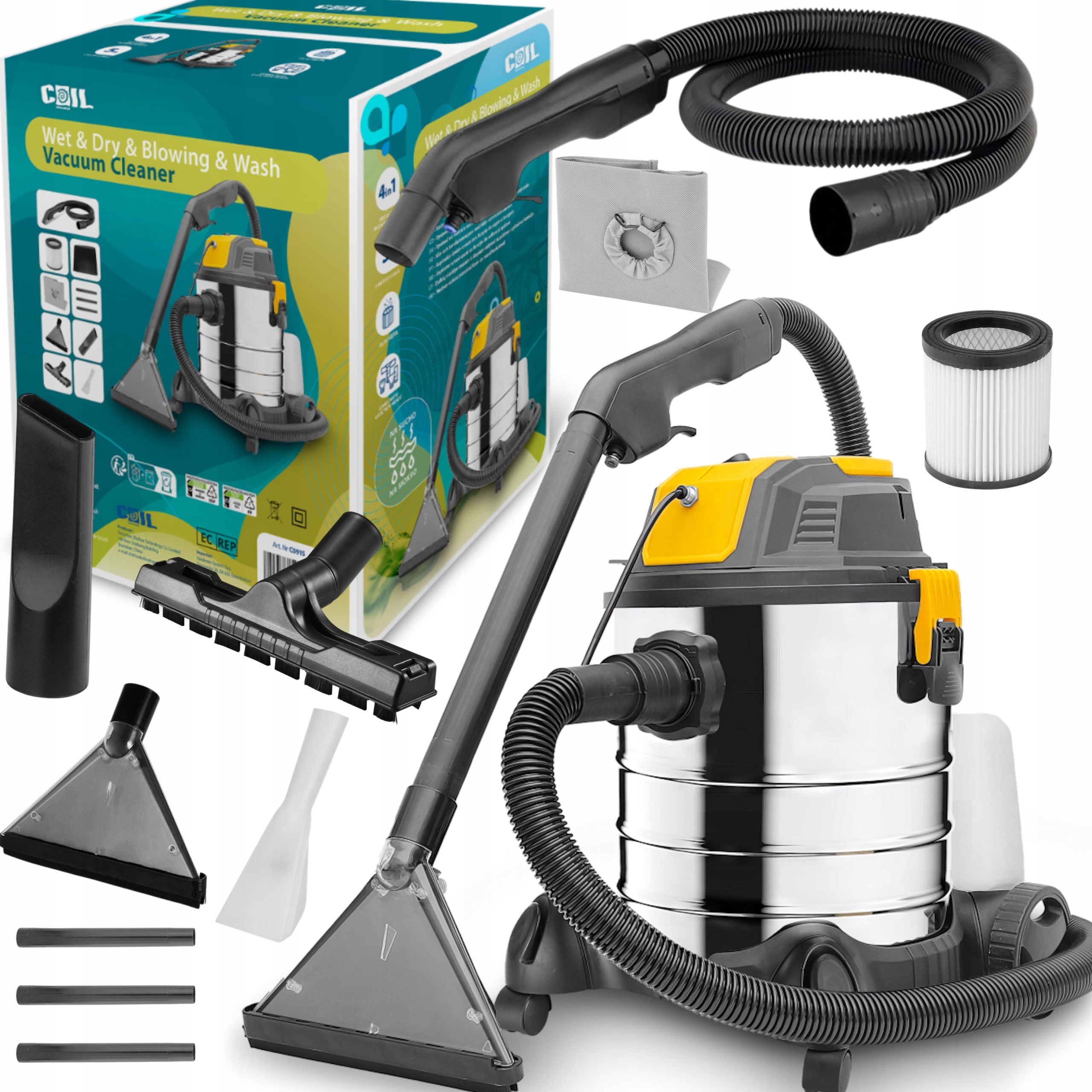 Vysavač Na Koberce 4V1 5 M Na Suché I Mokré Čalounění Coil