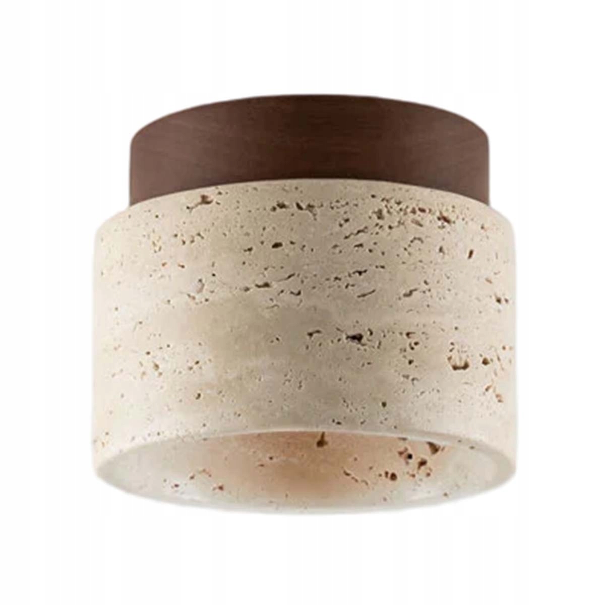 Lampa Sufitowa Plafon Żyrandol z Żółtego Trawertynu Naturalny E27