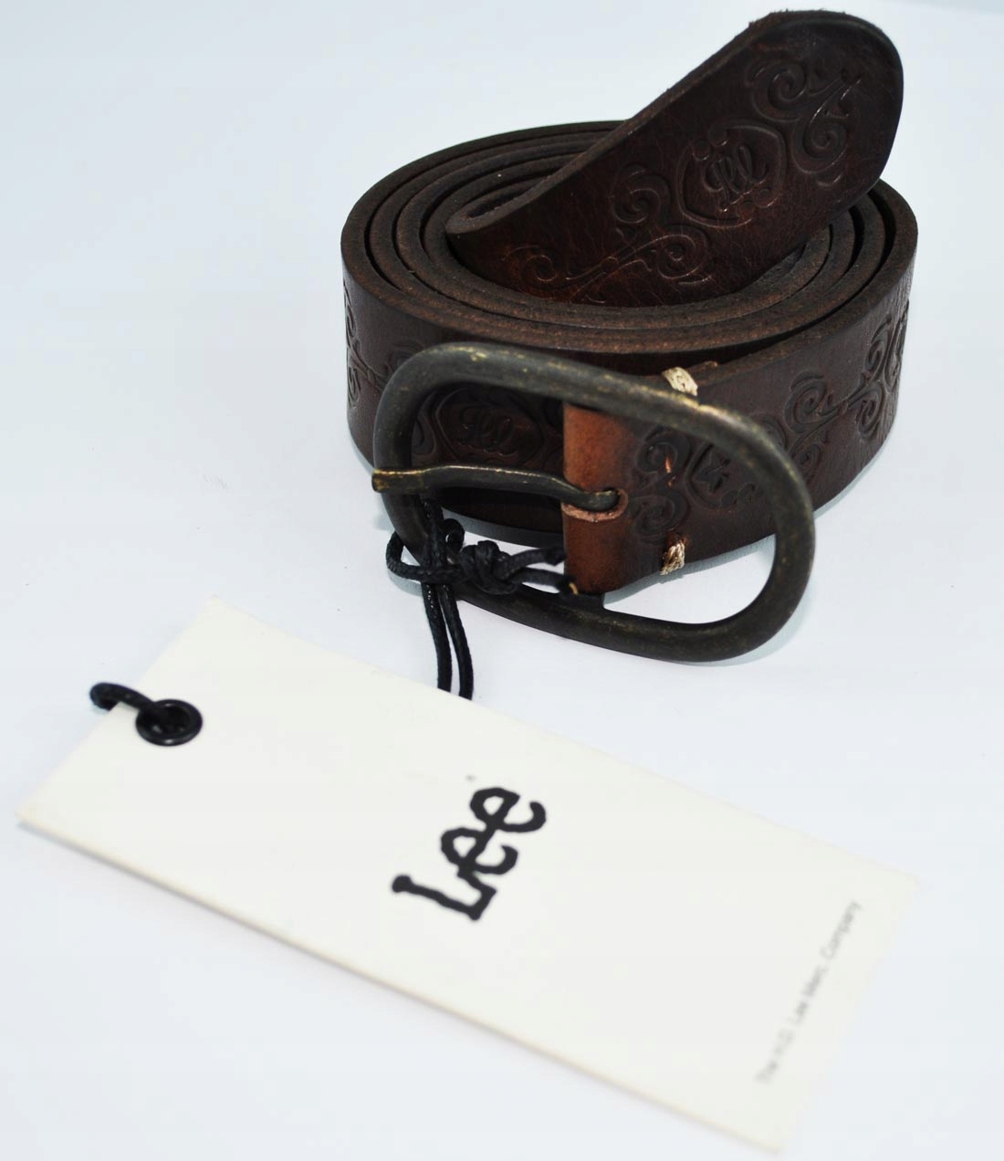 

Lee pasek skórzany brown Pattern Belt _ 80