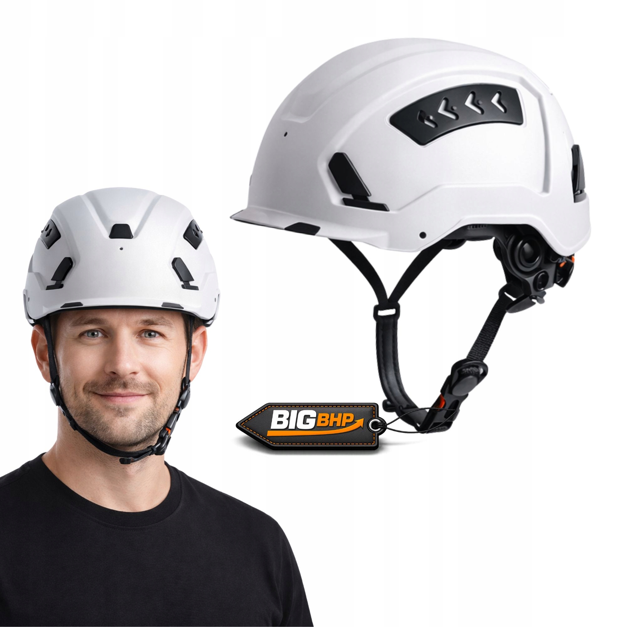 Hełm ochronny KASK ROBOCZY budowlany BIG BHP VENTGUARD biały