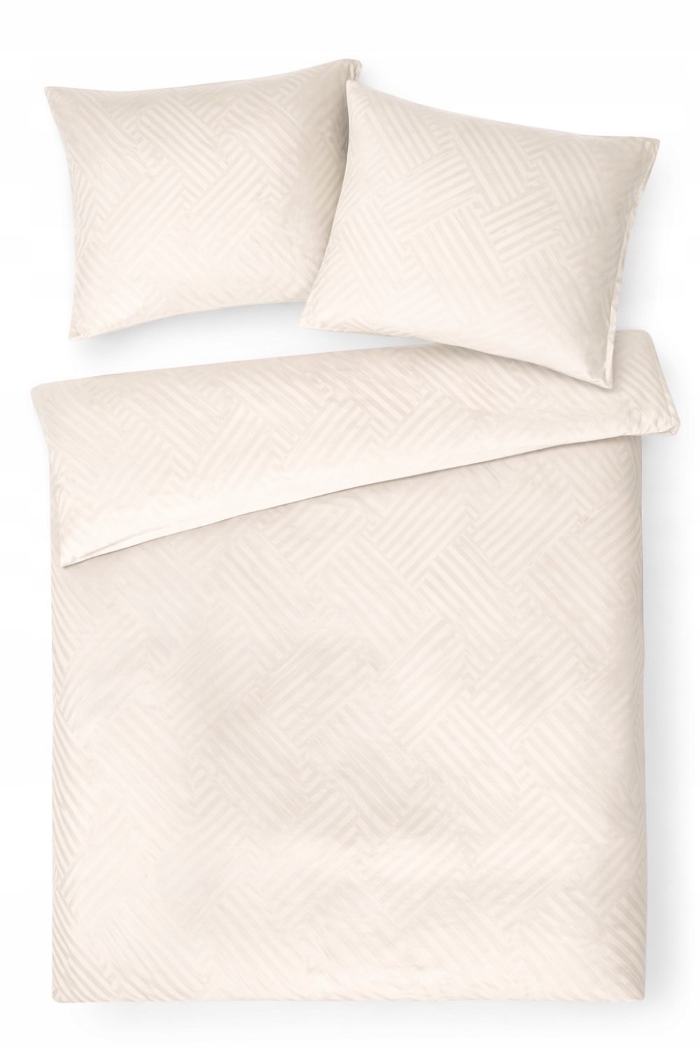 Povlečení z Adamašku 140x200 povlak Geometrické pruhy 1 cm béžová Matex