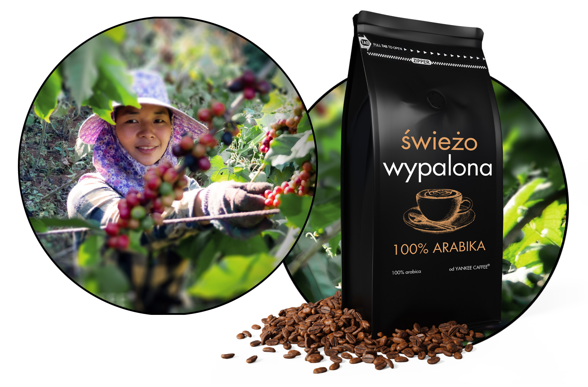 Kawa ziarnista 1kg ŚWIEŻO PALONA 100% ARABICA Do ekspresu i przelewu Kod producenta 1śAR