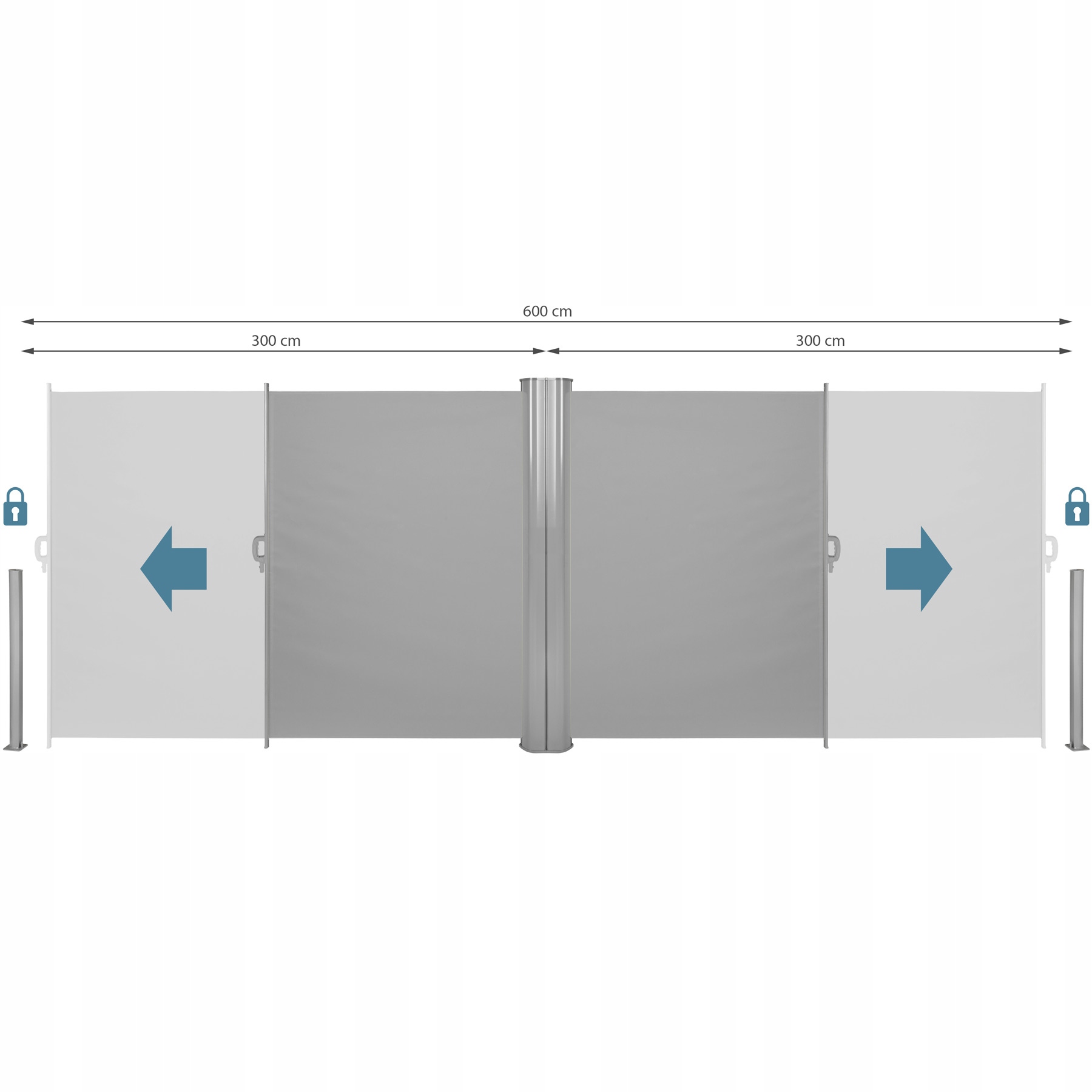 Aluminiowa podwójna markiza boczna Marka TecTake