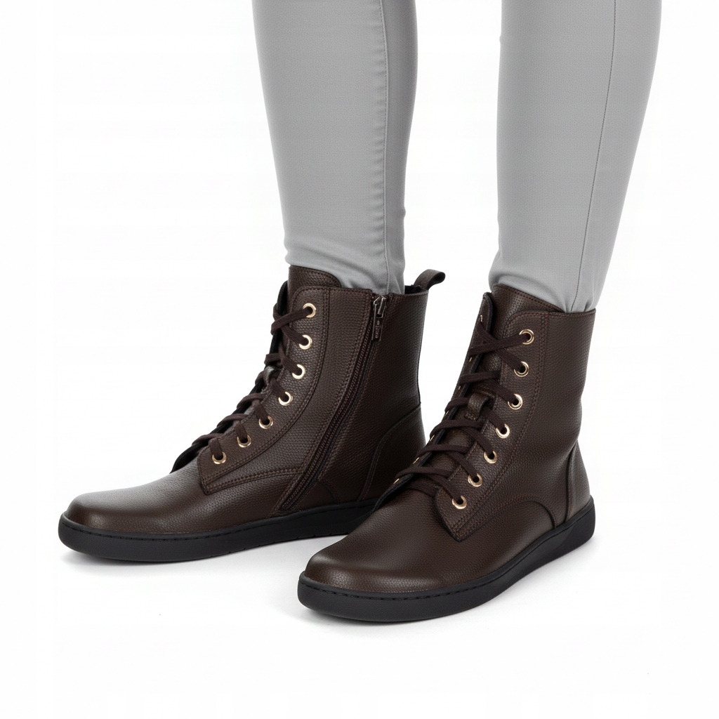 Kotníkové Boty Barefoot Zimní zateplené Kůže Olivier 1303 Liv hnědé zateplené 40