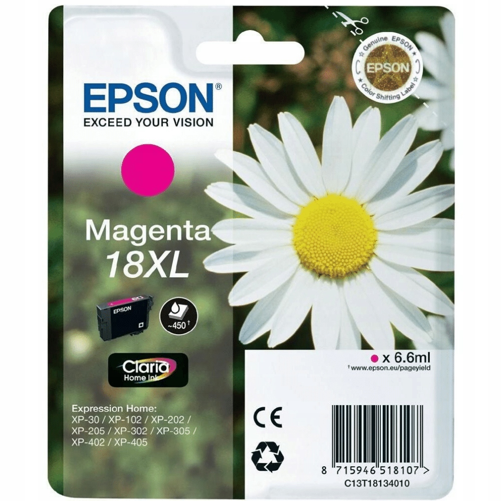 Tusz Epson C13T18134012 czerwony (magenta)