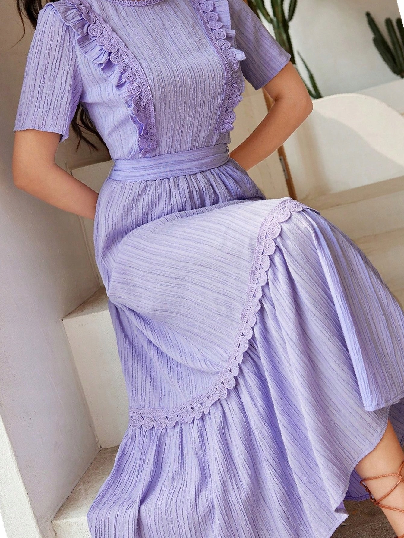 Komplet v arabském stylu Casual Texturovaný Fialový S 36