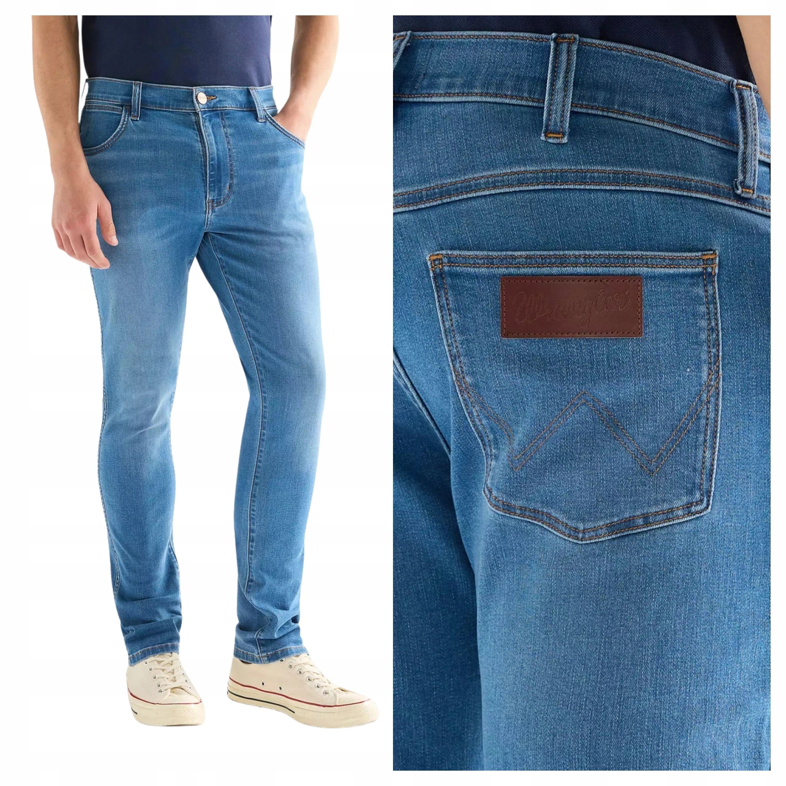 Pánské kalhoty Wrangler Larston Light Visual Jeans modré W30 L30