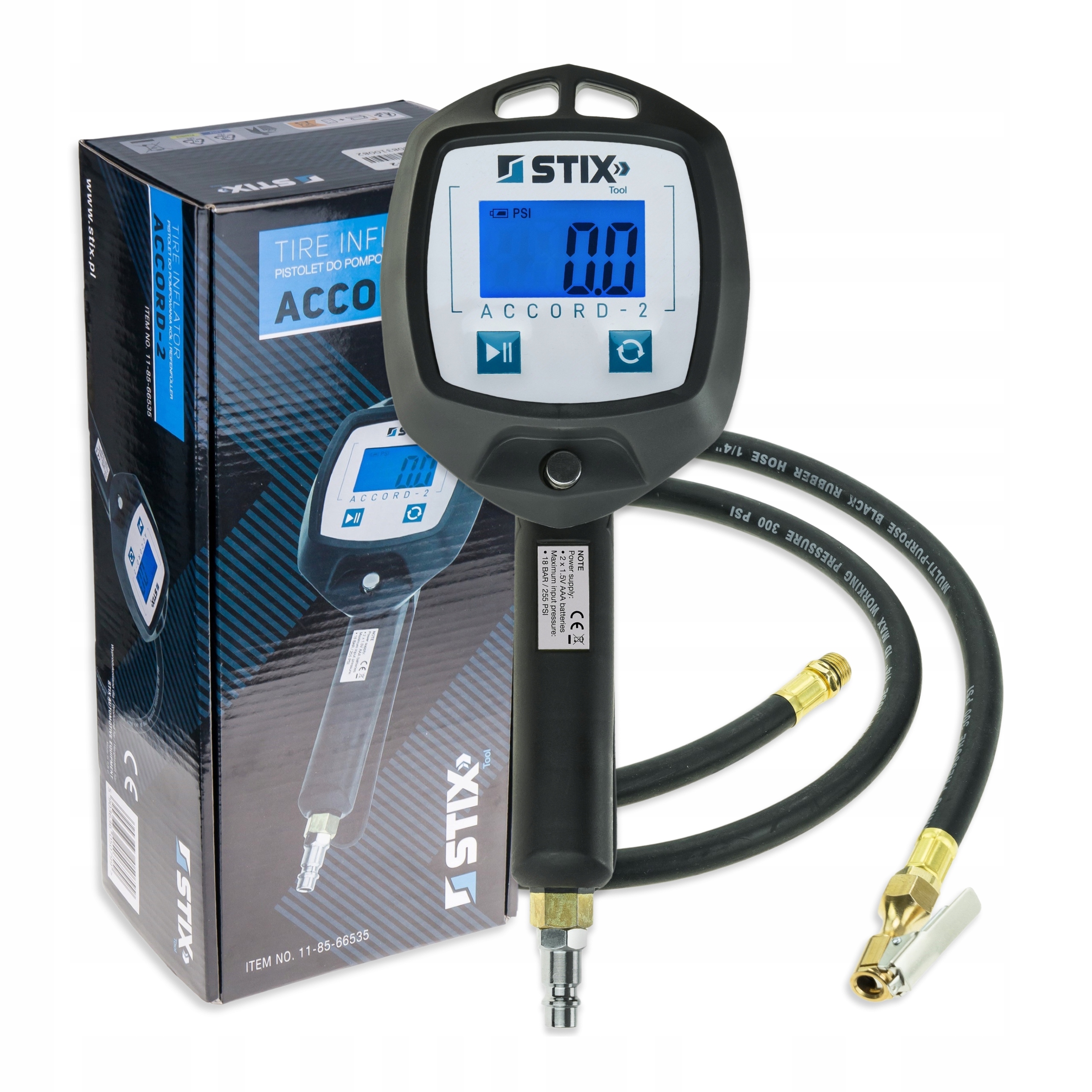 Elektronická Pistole Na Nafukování Pneumatik Accord 2 18 Bar, Hadice 1,5 M Stix