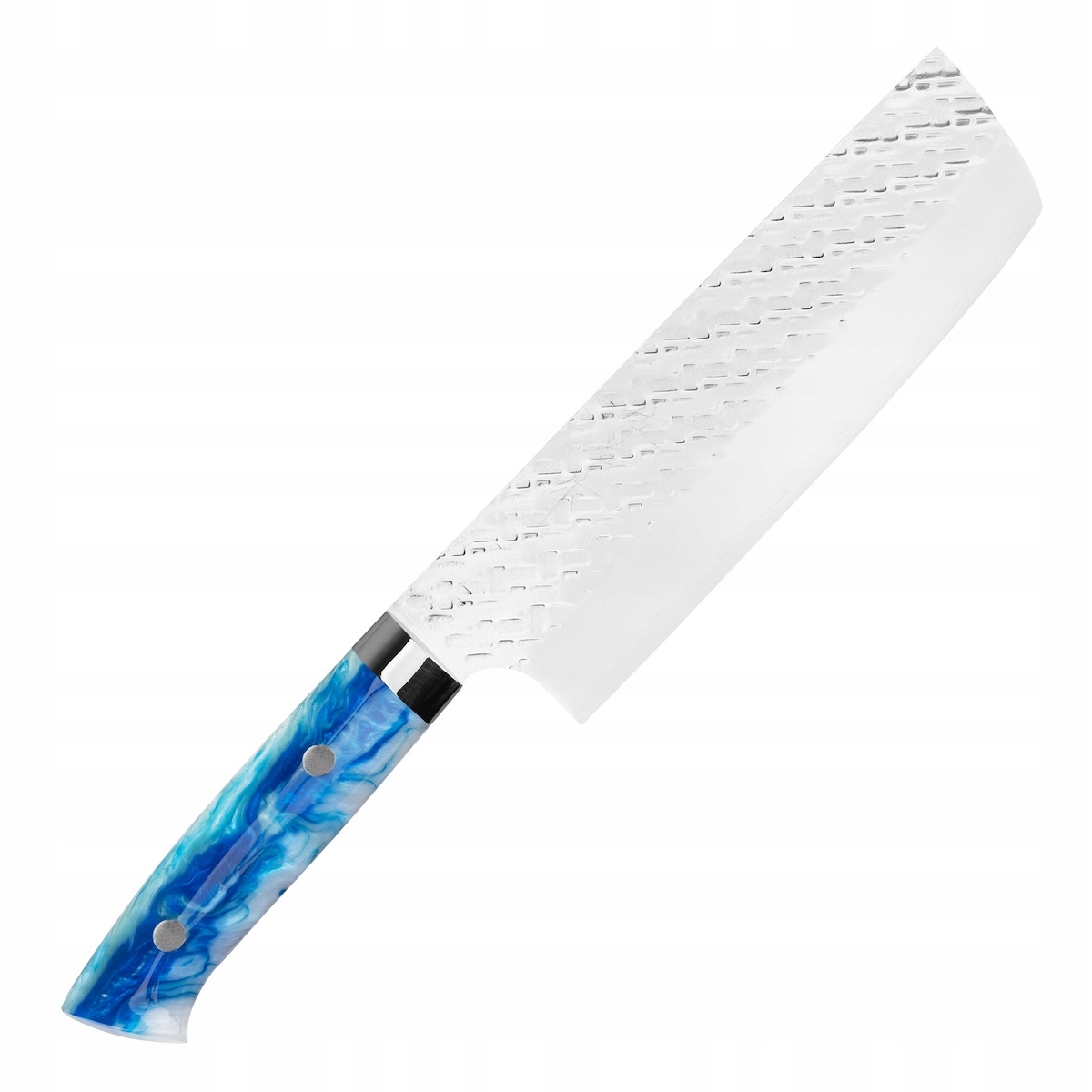 Takeshi Saji Strix Blue Acrylic Ručne kovaný japonský ostrý nôž Nakiri 17 cm