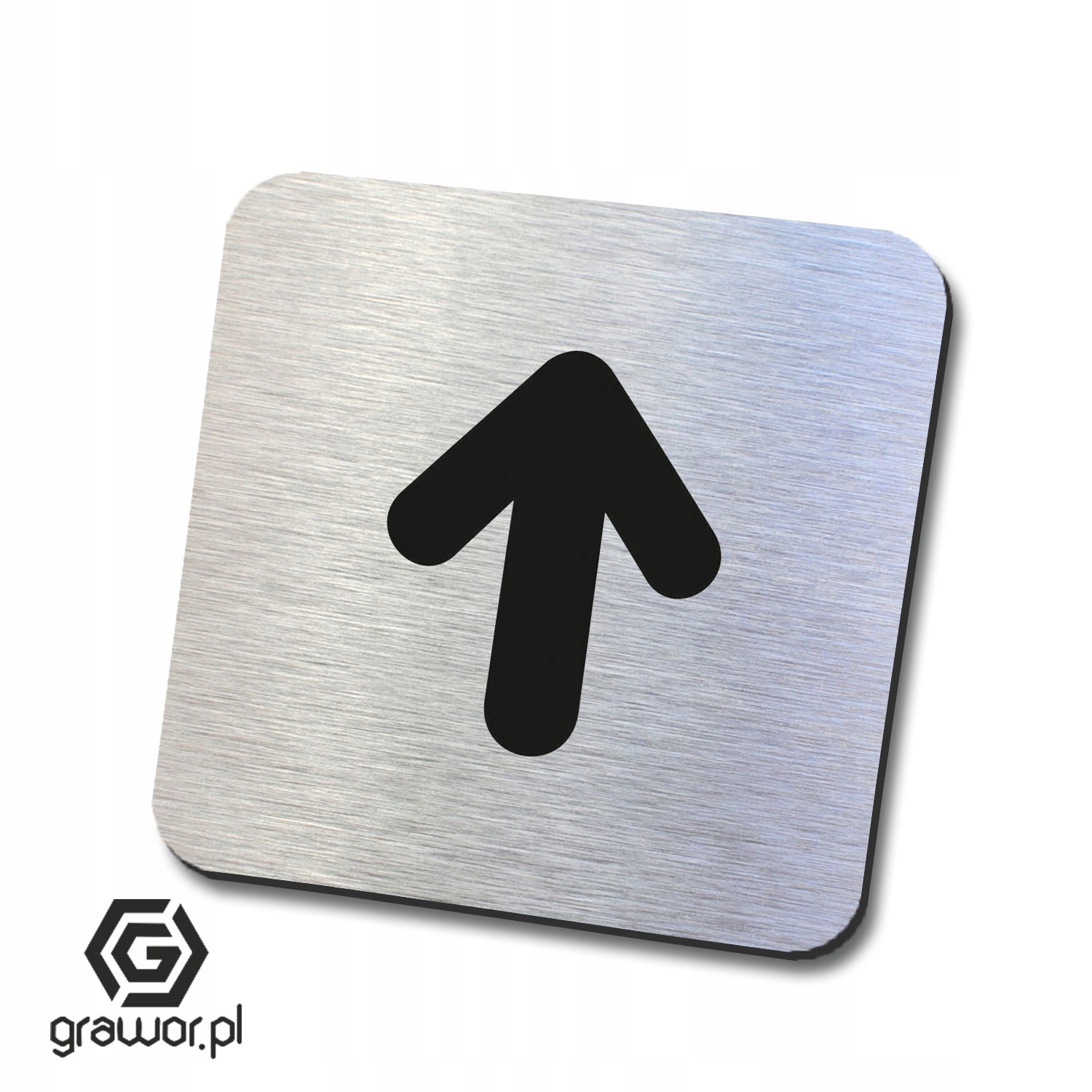 Srebrna tabliczka informacyjna recepcja 10x10 cm Szerokość produktu 10 cm