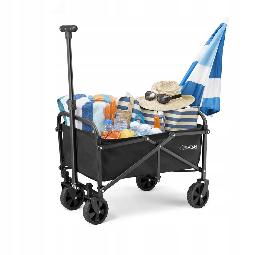 Plážový turistický vozík 60 l pro přepravu na kemp, zahrada, přívěs