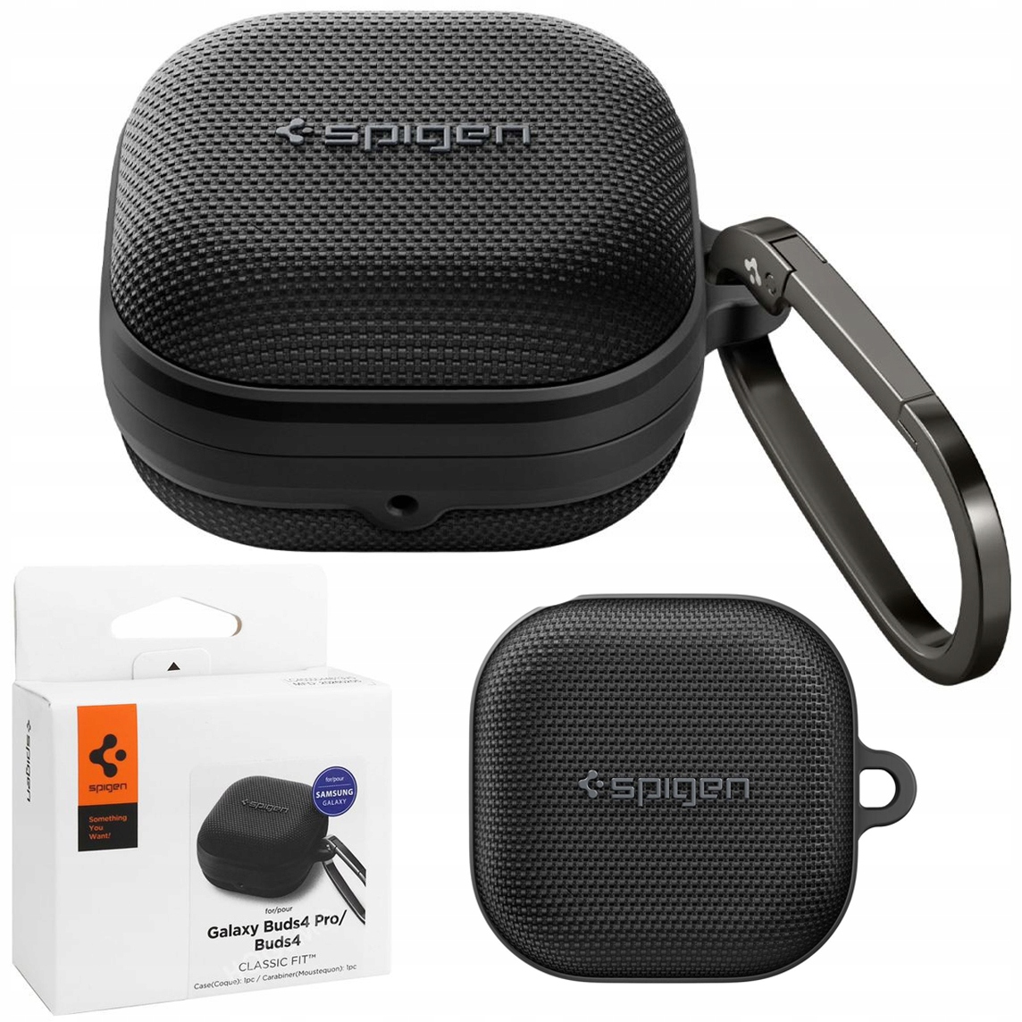 Pouzdro Pouzdro Spigen Fit černé pro Samsung Galaxy Buds 4 4 Pro