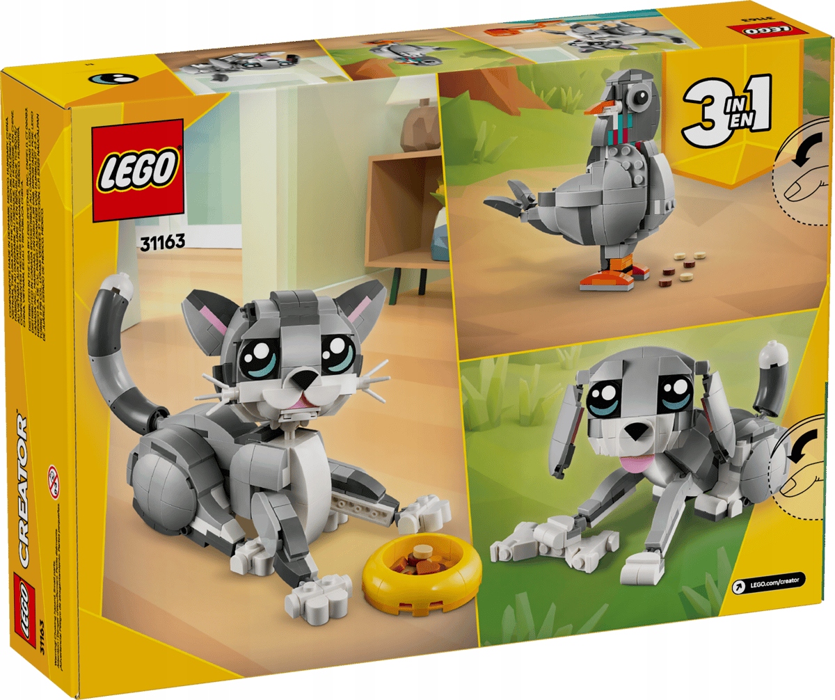 Lego Creator 31163 Kočka Pes Ptáček Stavebnice 3v1 Sada Kostek Pro Děti 8+