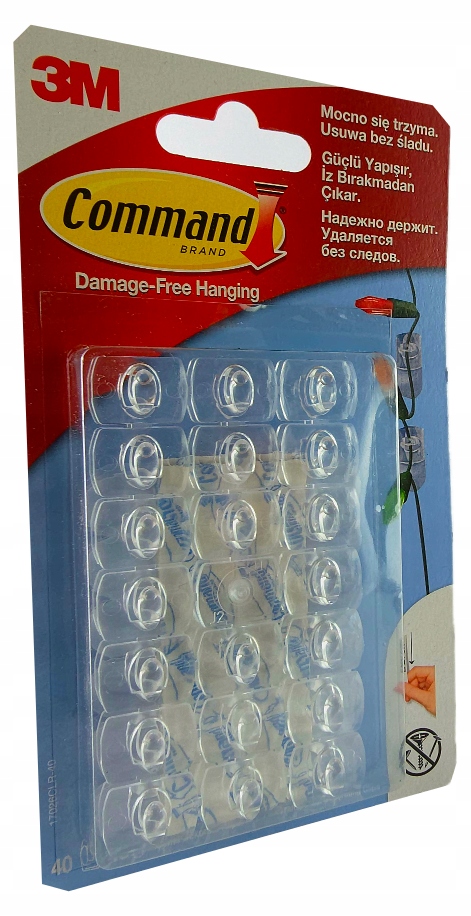 3M COMMAND MAŁE HACZYKI DO DEKORACJI 40SZT _ 17026CLR40