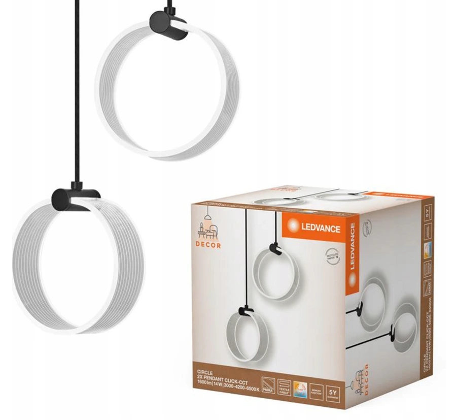 Závesné Stropné Svietidlo Led 14W 930lm 3000K 4200K 6500K Cct Decor