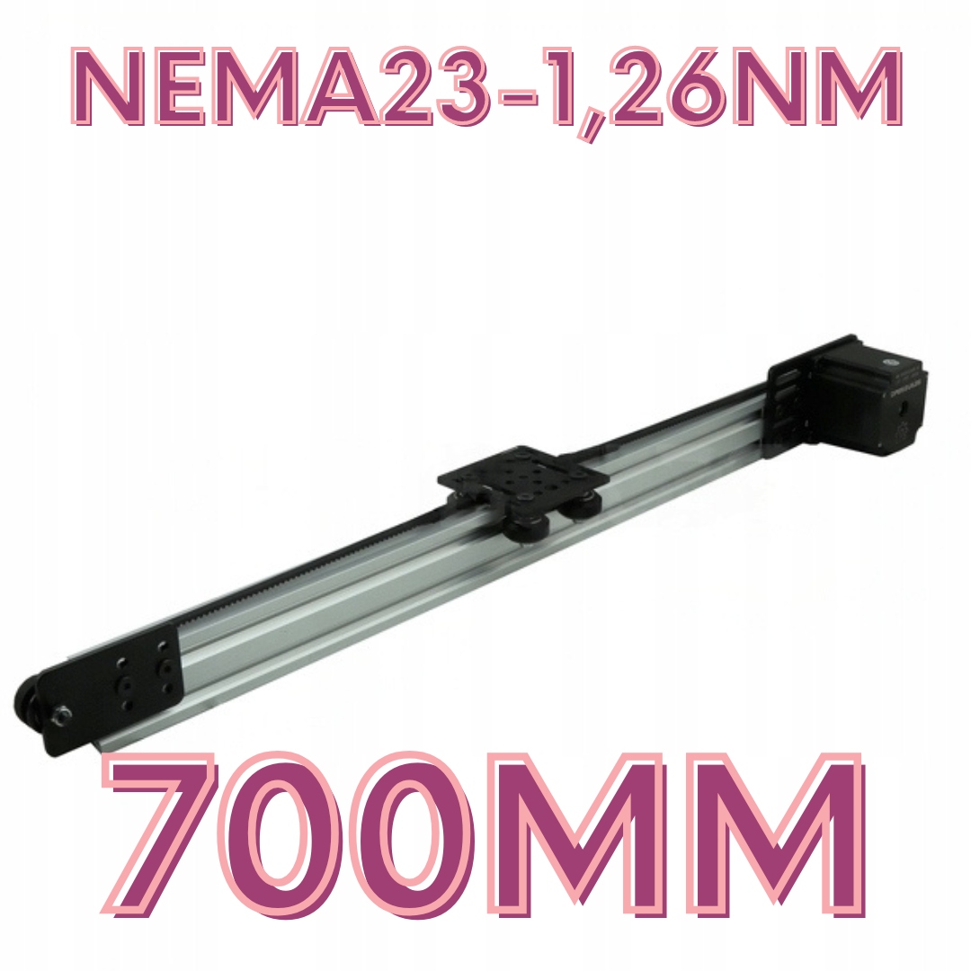 Lineární vedení 700 mm V-Slot s ozubeným řemenem 3GT-NEMA 23 1,26 Nm