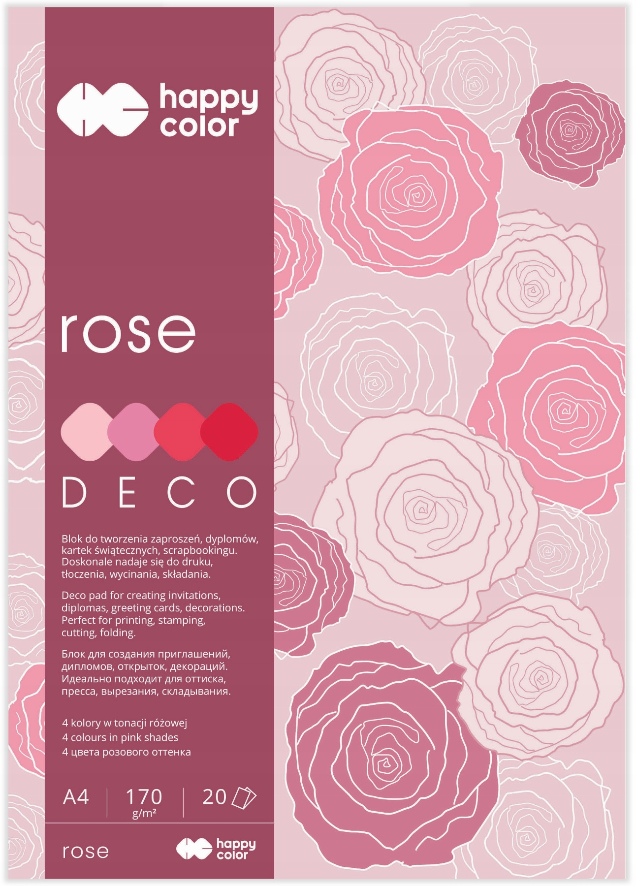 Happy Color BLOK DECO ROSE A4 170g 20 kartek EAN (GTIN) 5905130004902