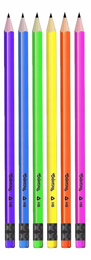 

6x Ołówek Trójkątny Hb Neonowy Colorino Kids