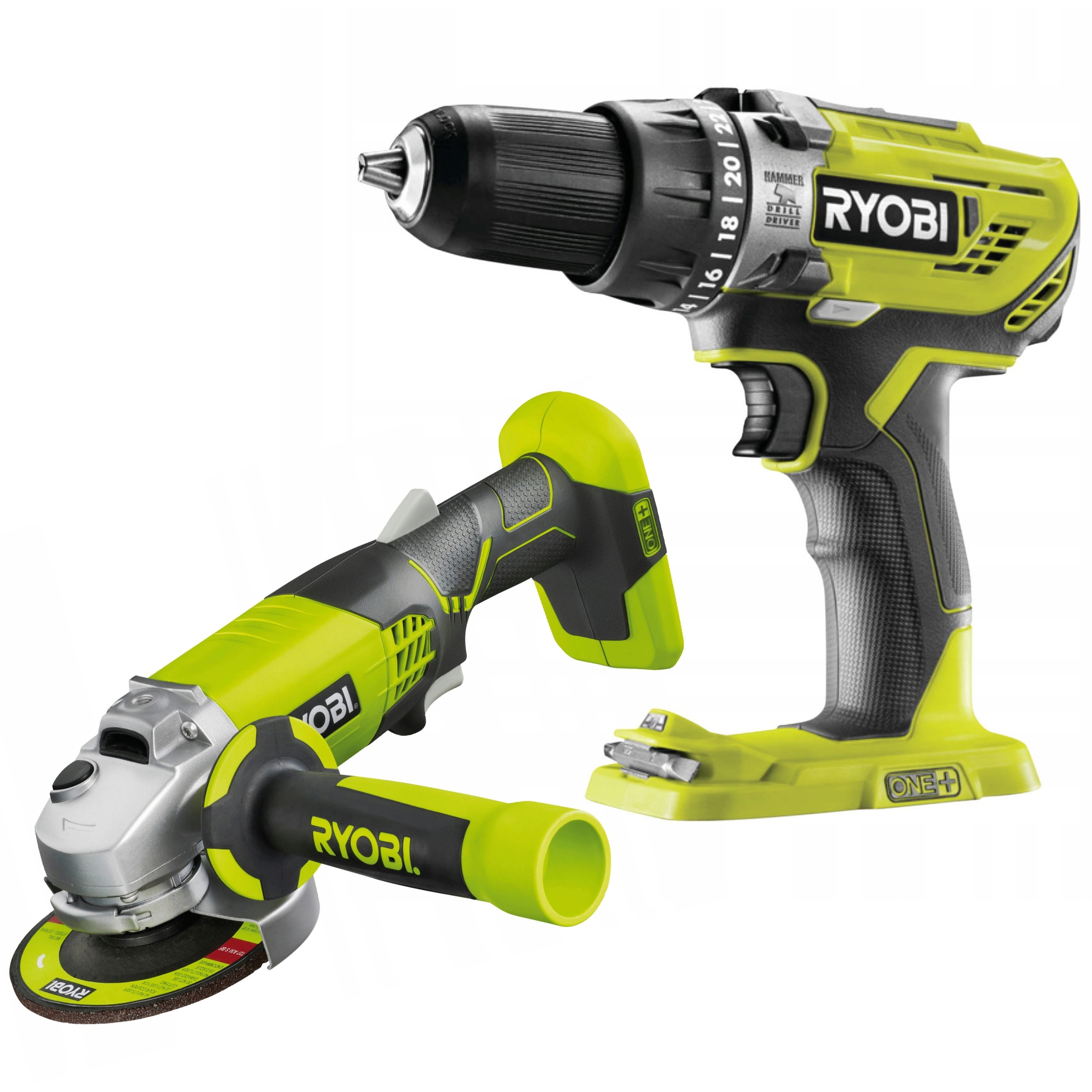 Vrtačka A Aku Šroubovák Ryobi Příklep 50Nm R18PD3 Úhlová Bruska R18AG 18V