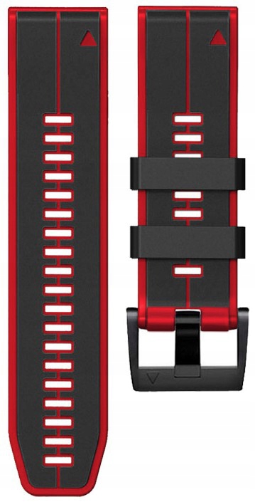 CZARNO-CZERWONY Pasek Garmin Fenix 7X Solar Marka Tech-Band
