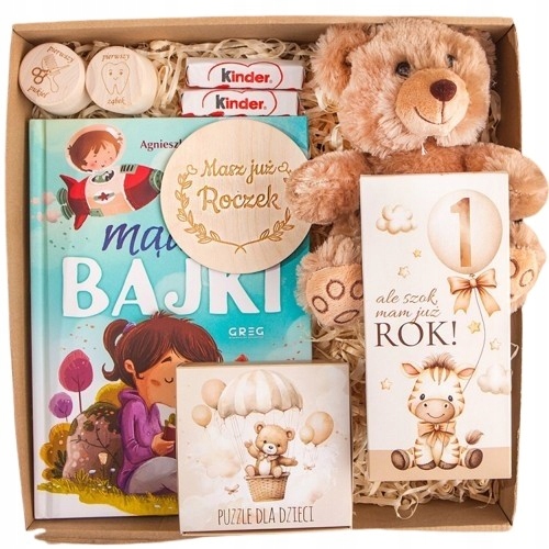 Levně Chytrý Dárek Set na Ráček Plyšová Hračka, puzzle, pohádky a sladkosti